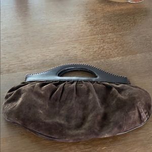 Cole Haan suede clutch with handle